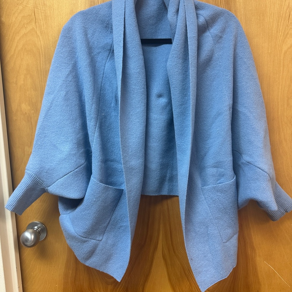 Light Blue Open Cardigan with Pockets